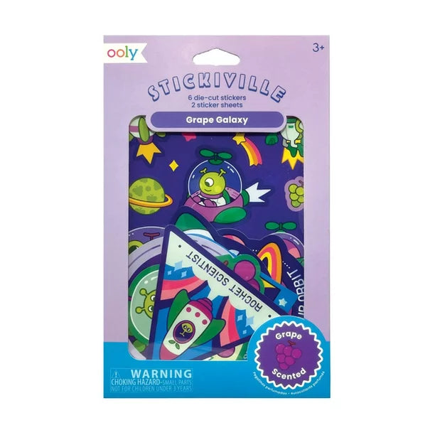 Stickiville Stickers: Galaxy Grapes - Scented (2 Sheets & 6 Die-Cut)