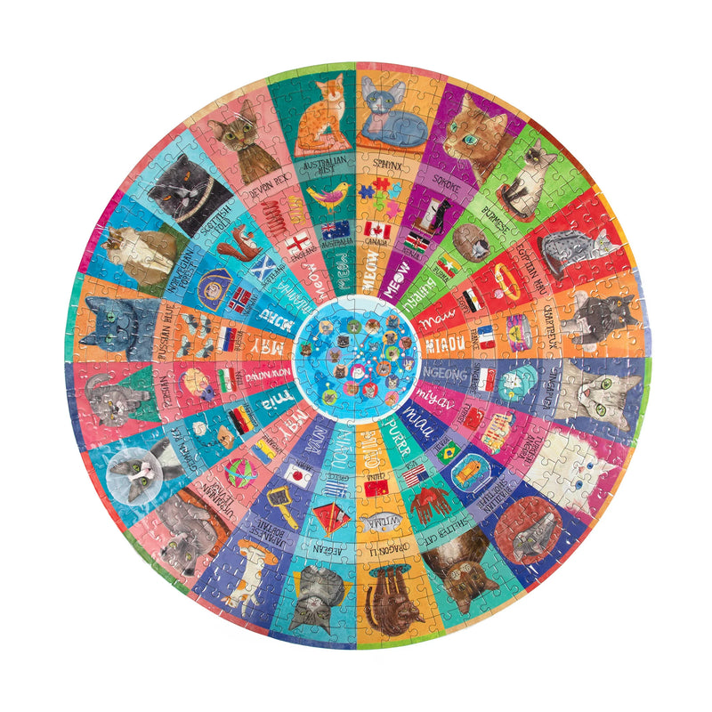 Cats of the World 500 Piece Round Puzzle