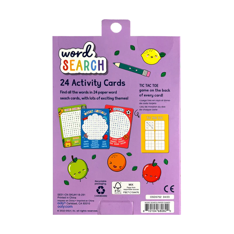 word search activity cards