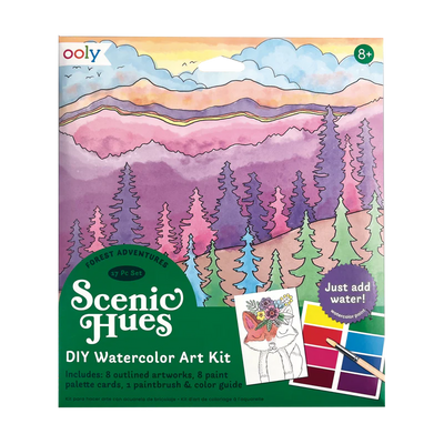 scenic hues diy watercolor art kit - forest adventure