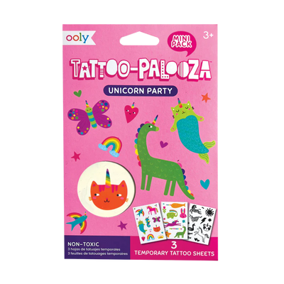 mini tattoo palooza temporary tattoos - unicorn party