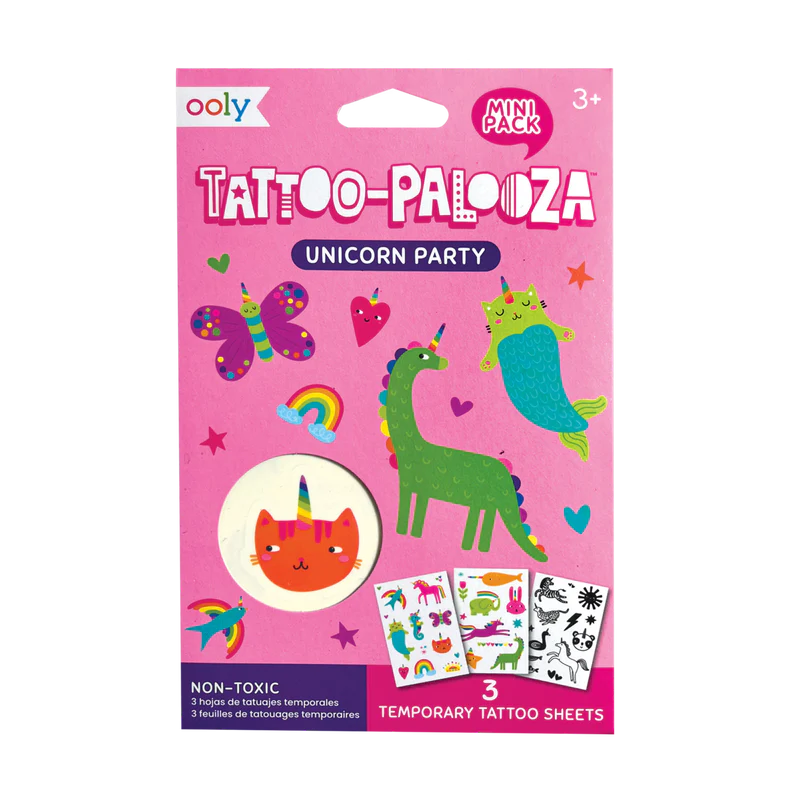 mini tattoo palooza temporary tattoos - unicorn party