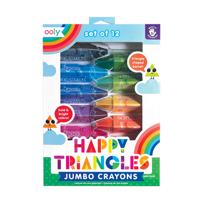 happy triangles jumbo crayons - set of 12