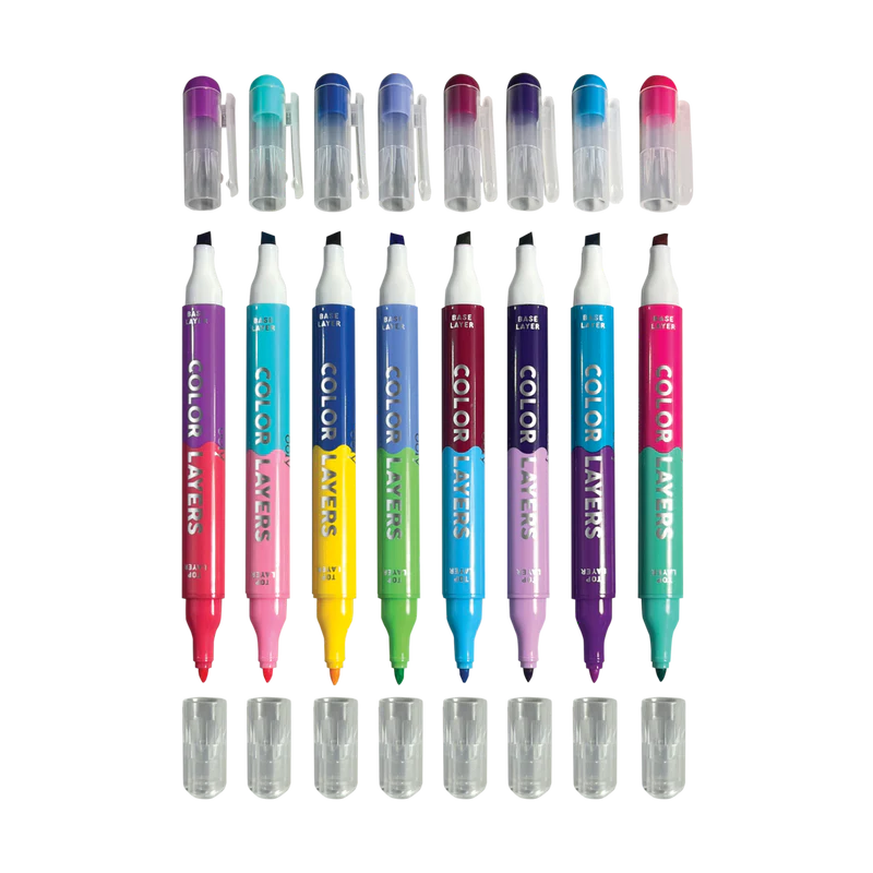 color layers double ended layering markers - set of 8