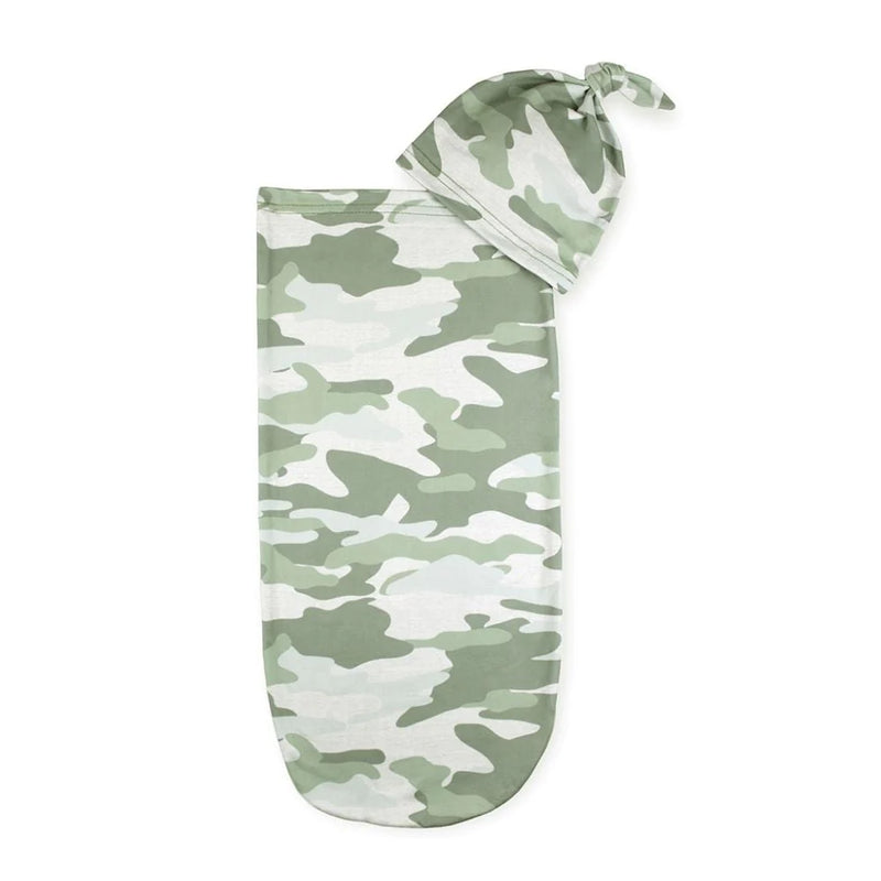 Cutie Cocoon™ - Baby Cocoon & Hat Set - Green Camo