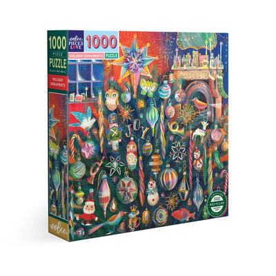 Holiday Ornaments 1000 Piece Square Jigsaw Puzzle *Holiday*