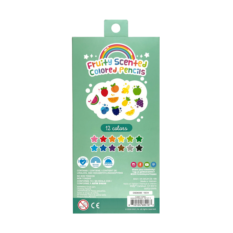 Yummy Yummy Fruit Scented Colored Pencils - Set of 12
