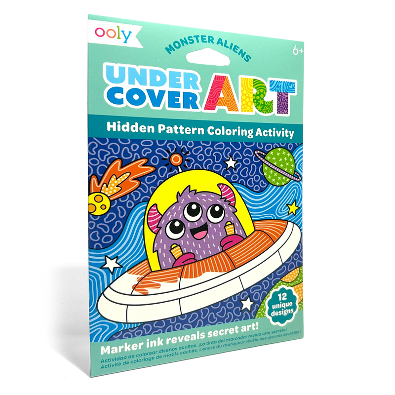 Undercover Art Hidden Pattern Coloring Activity Art Cards - Monster Aliens