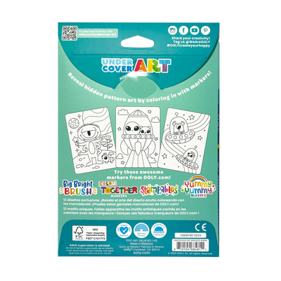 Undercover Art Hidden Pattern Coloring Activity Art Cards - Monster Aliens