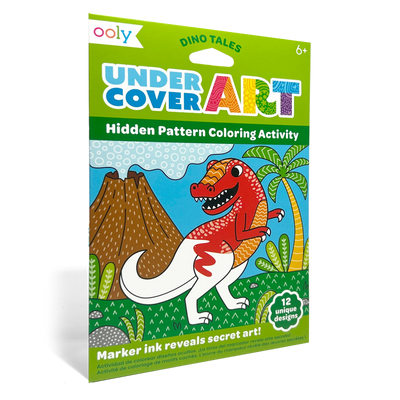 Undercover Art Hidden Pattern Coloring Activity Art Cards - Dino Tales