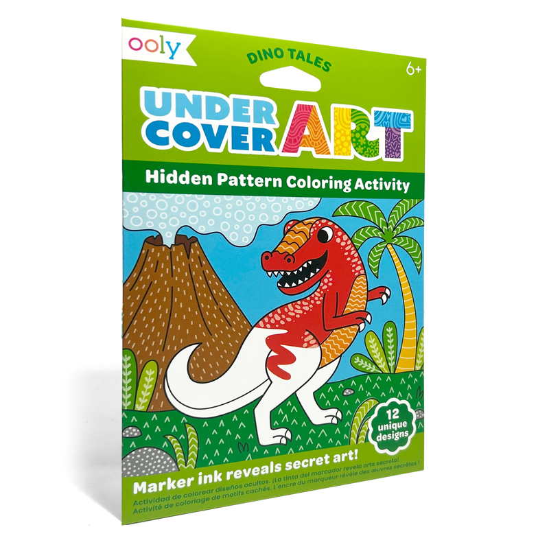 Undercover Art Hidden Pattern Coloring Activity Art Cards - Dino Tales