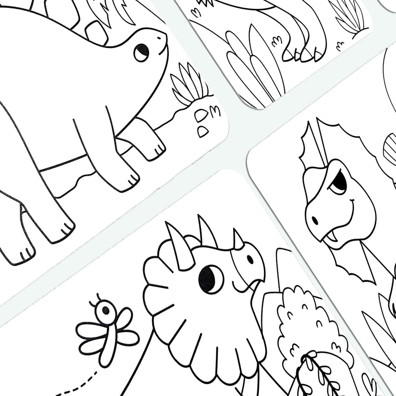 Undercover Art Hidden Pattern Coloring Activity Art Cards - Dino Tales