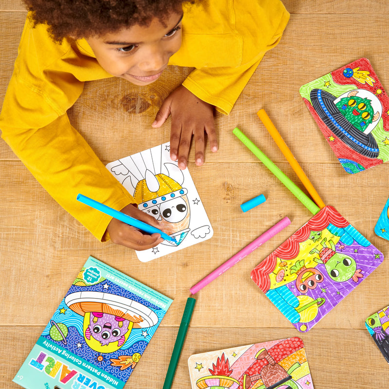Undercover Art Hidden Pattern Coloring Activity Art Cards - Dino Tales