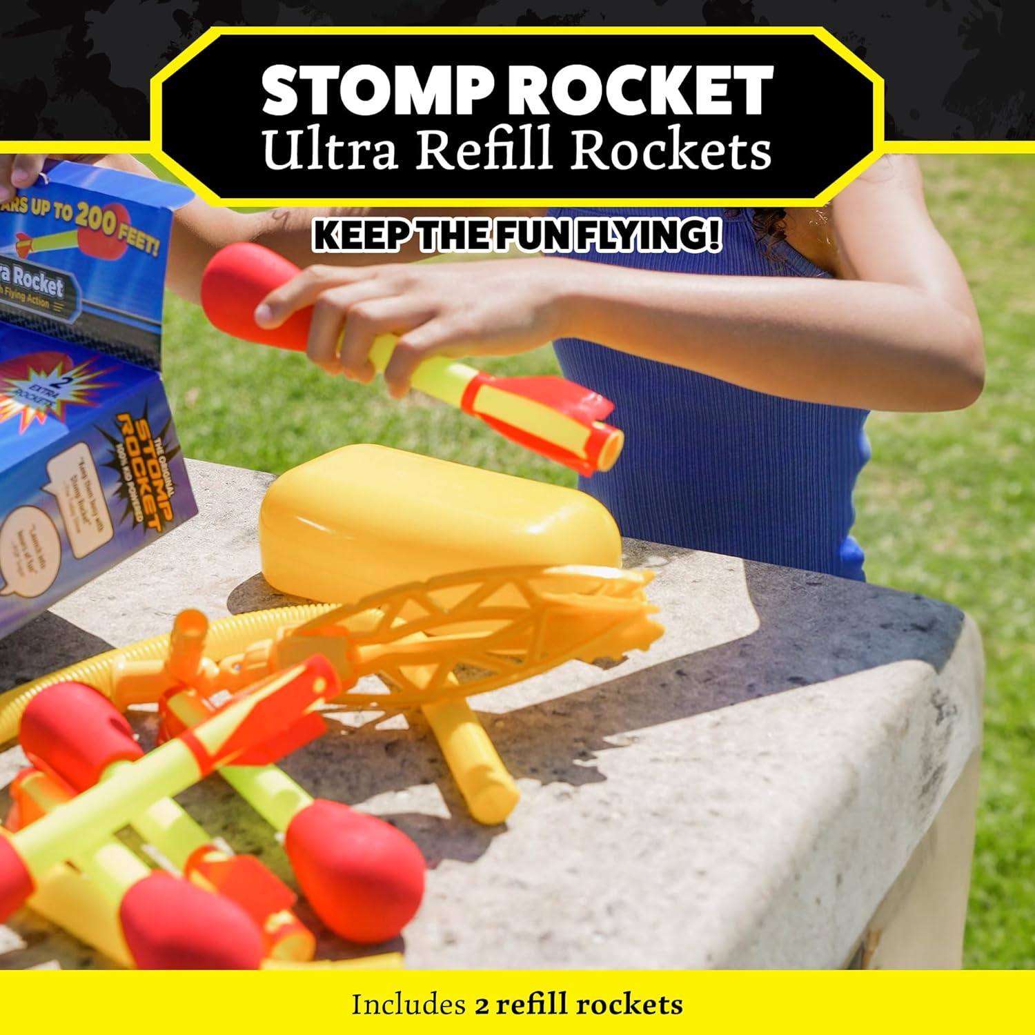 Replacement Stomp Rockets Stomp Rocket Ultra Rocket Refills, 2 Rockets - Replacement Foam-Tipped ...