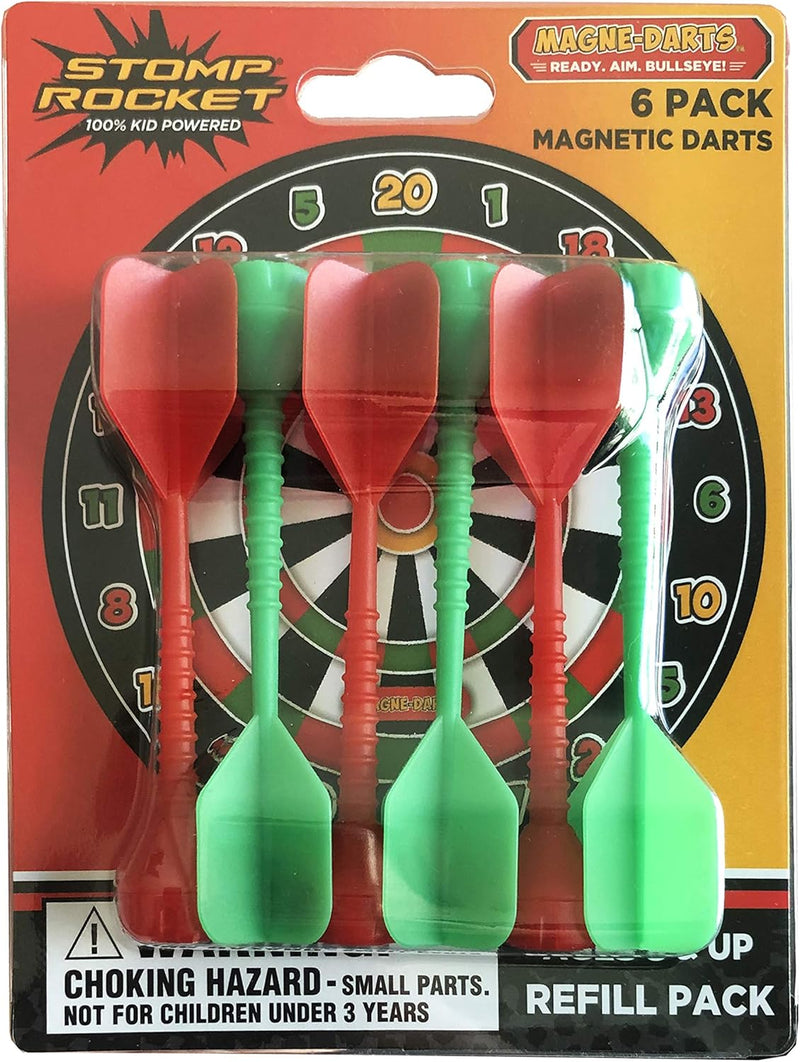 Stomp Rocket Magne Darts Indoor Outdoor Magnetic Kids Dartboard Game with 6 Multicolored Darts with Magnets
