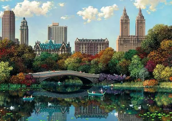 Jigsaw Puzzle NY Central Park, Bow Bridge - 1000 Pieces Puzzle