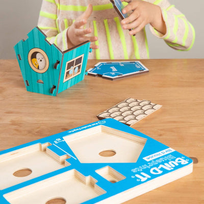 Fat Brain Toys Build It Blueprint Puzzles - Birdhouse - Wooden 3D Puzzle