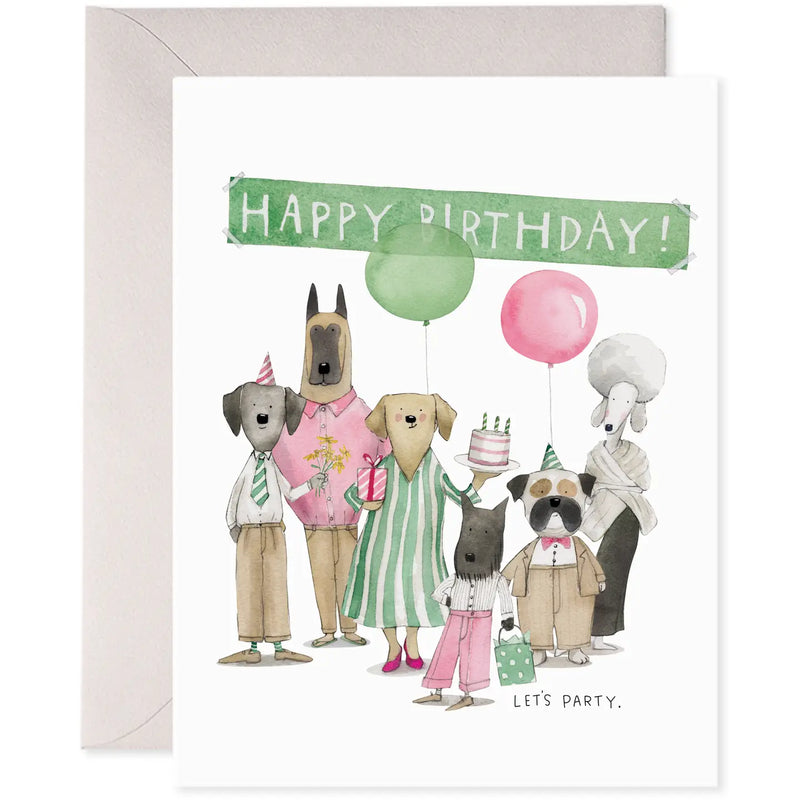 Dog Party Happy Birthday! Card