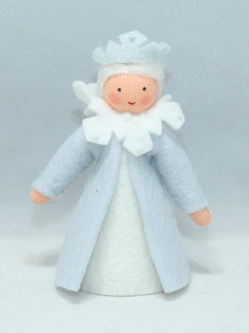 Winter Queen (miniature standing felt doll, theme hat)