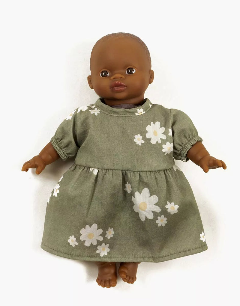 Faustine dress with ballon sleeves in cotton Marguerites