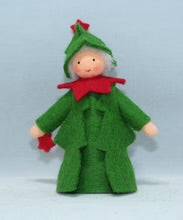 Christmas Tree Fairy (miniature standing felt doll, theme hat)