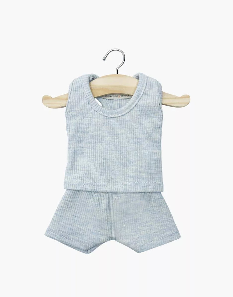 Marcel boy’s underwear in heather blue ribbed edging