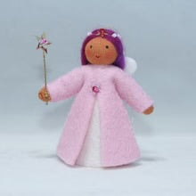 Pink Aurora Fairy (miniature hanging felt doll)