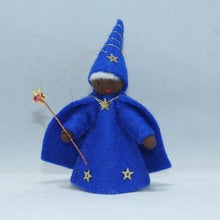 Night Sky Wizard (miniature hanging felt doll)