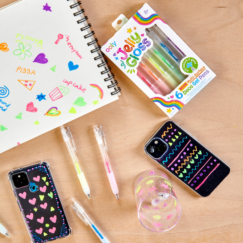 Jelly Gloss Neon Multi-Surface Deco Gel Pens (set of 6)