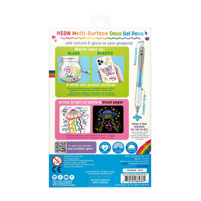 Jelly Gloss Neon Multi-Surface Deco Gel Pens (set of 6)