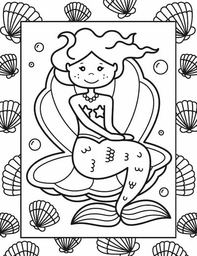 Stained Glass Coloring, Mermaids