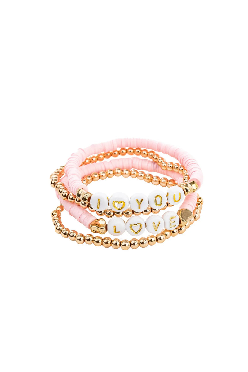 Pink Love Bracelet Set