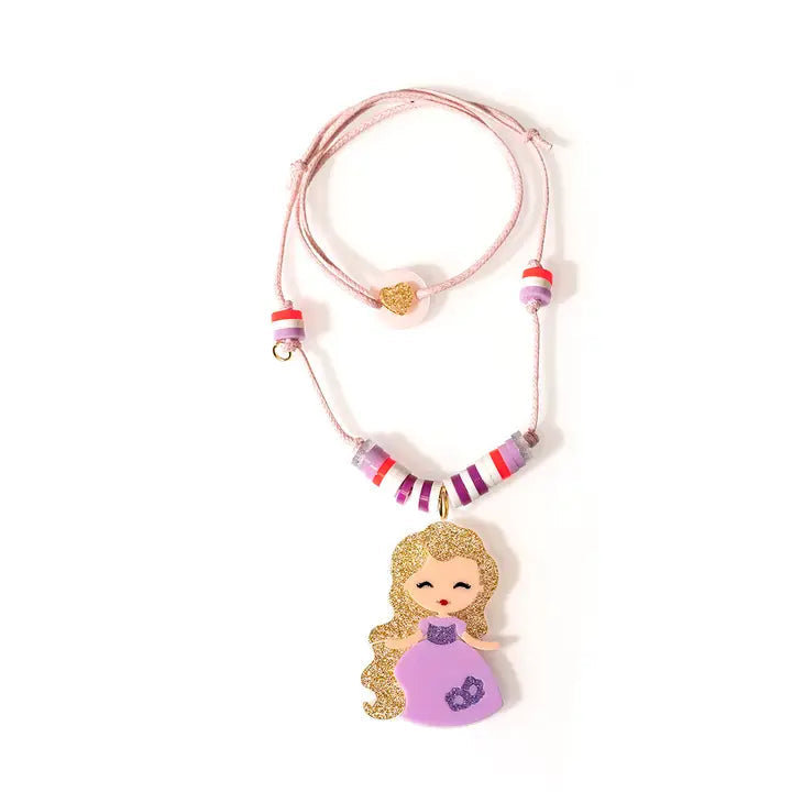 Cute Doll Purple Beaded Necklace
