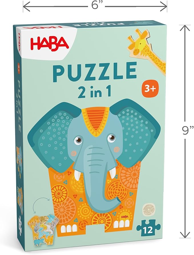 Elephant 2-in-1 Wooden Puzzle