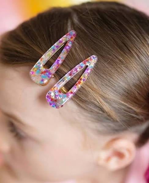 Boutique Gel Sparkle Hairclips 2pc