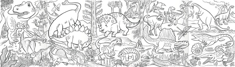 Dinosaurs Color Pencil Mini Mural