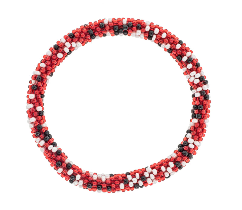 Game Day Roll-On® Bracelet Red, Black, & White Speckled