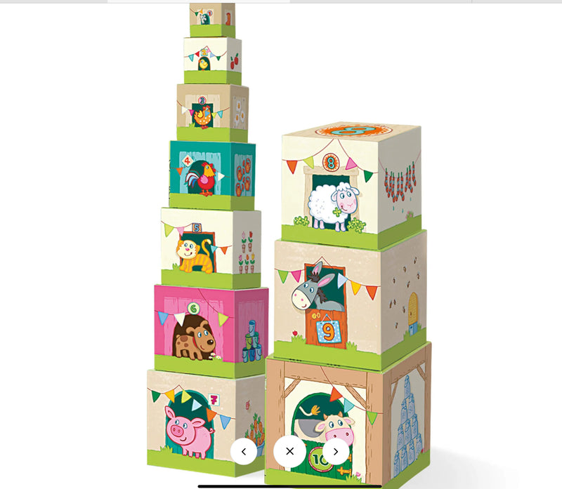 On the Farm Cardboard Stacking & Nesting Cubes