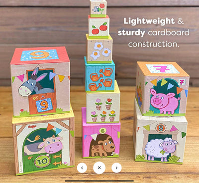 On the Farm Cardboard Stacking & Nesting Cubes