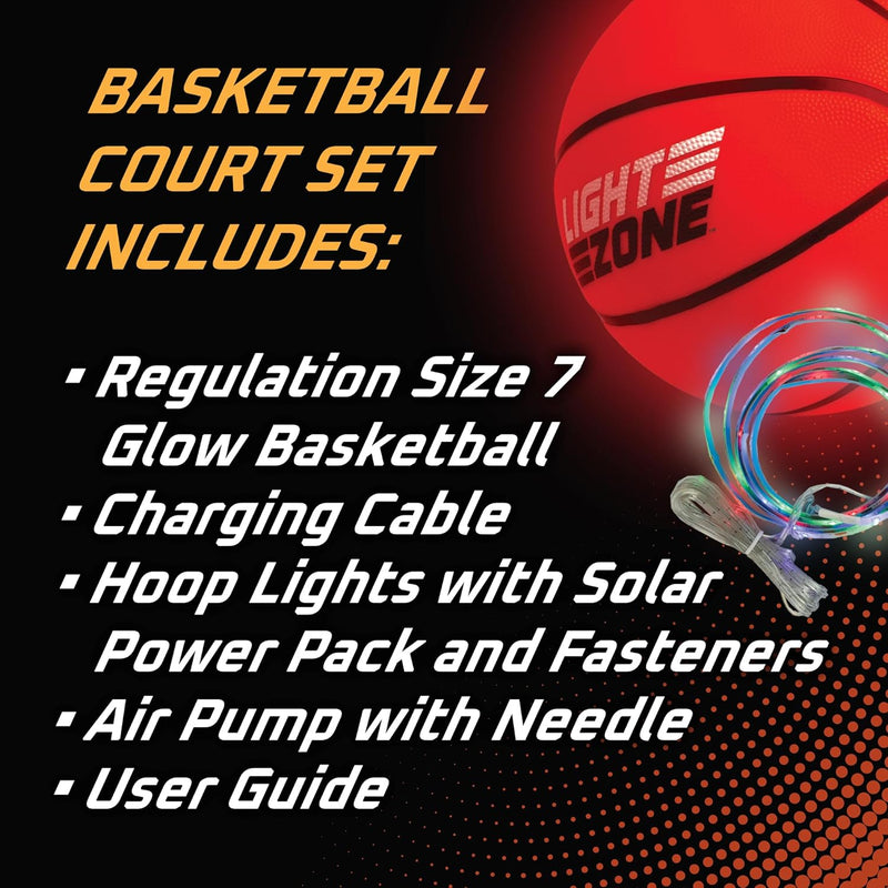 Glow Basketball Court Set with Bonus Hoop Lights