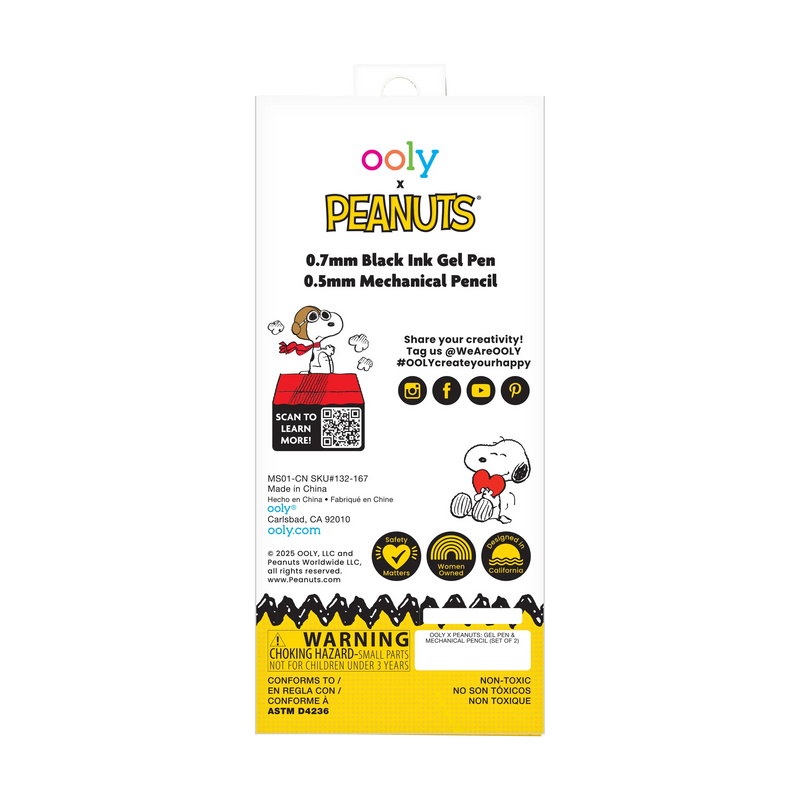 OOLY x Peanuts Gel Pen and Mechanical Pencil - Set of 2