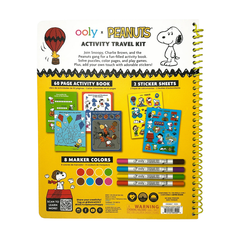 OOLY x Peanuts Activity Travel Kit & Double-Ended Markers