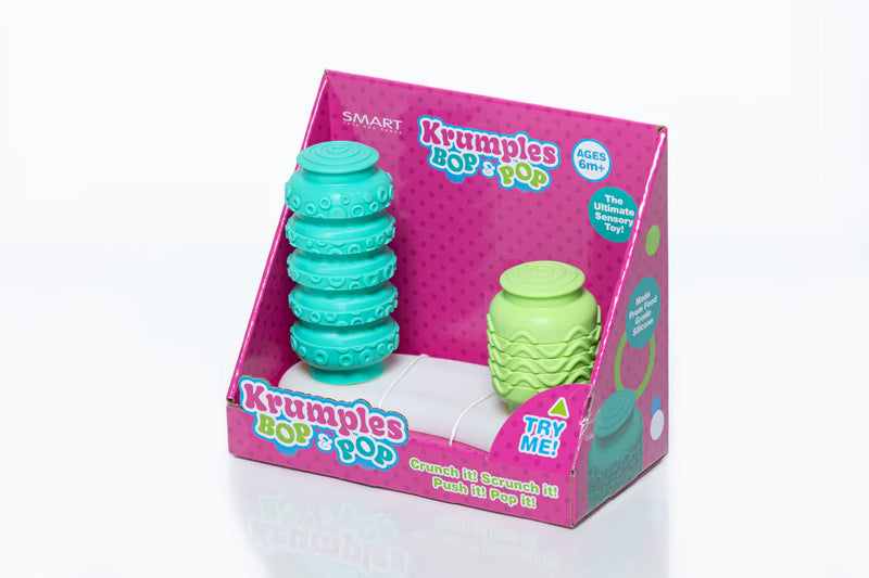 KRUMPLES BOP & POP – SENSORY SILICONE BABY TOY FOR AGES 6 MONTHS+ | FOOD-GRADE SILICONE | DEVELOPS MOTOR SKILLS | SQUISH, PUSH & POP FUN