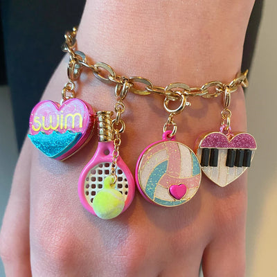 Gold Tennis Racket Charm