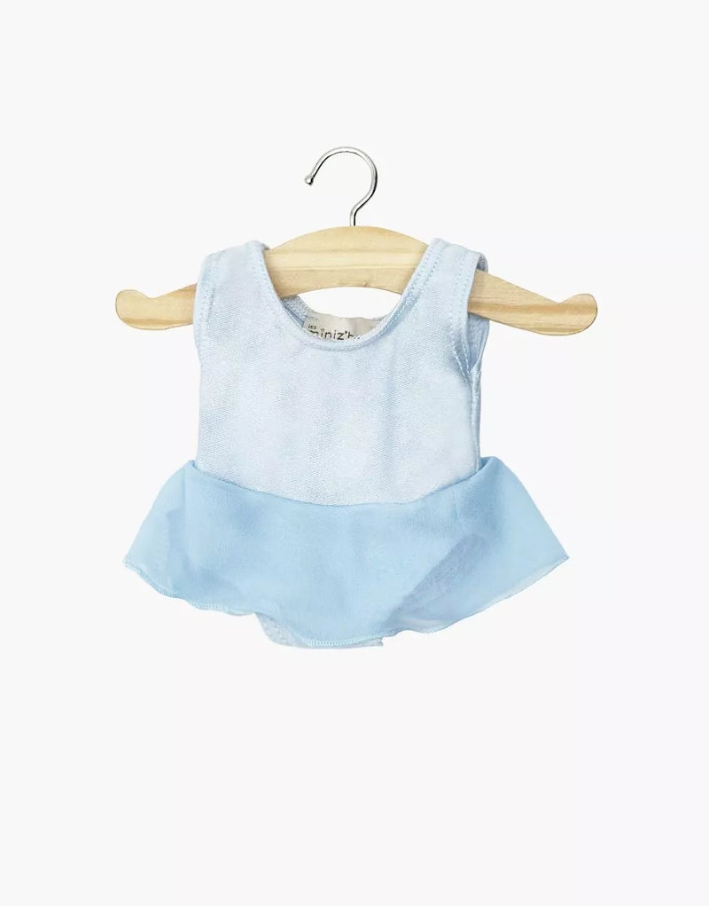 Ludmilla ruffled leotards in lyrcra and sky blue muslin