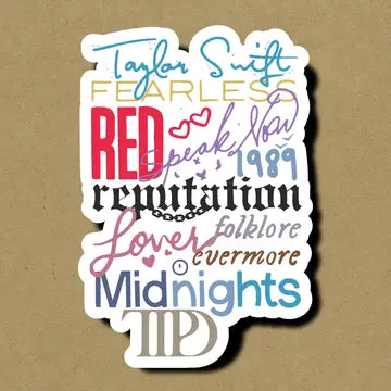 Taylor Swift Eras Waterproof Sticker with TTPD