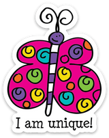 “I am unique!” Unique Butterfly Sticker