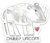 Chubby Unicorn Rhino Sticker
