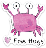 “Free Hugs” Crab Sticker