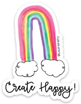 Rainbow Sticker “Create Happy”